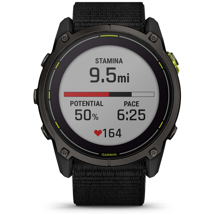 Garmin Enduro 3 Smartwatch Carbon Gray DLC Titanium w/Black Sport Loop Band