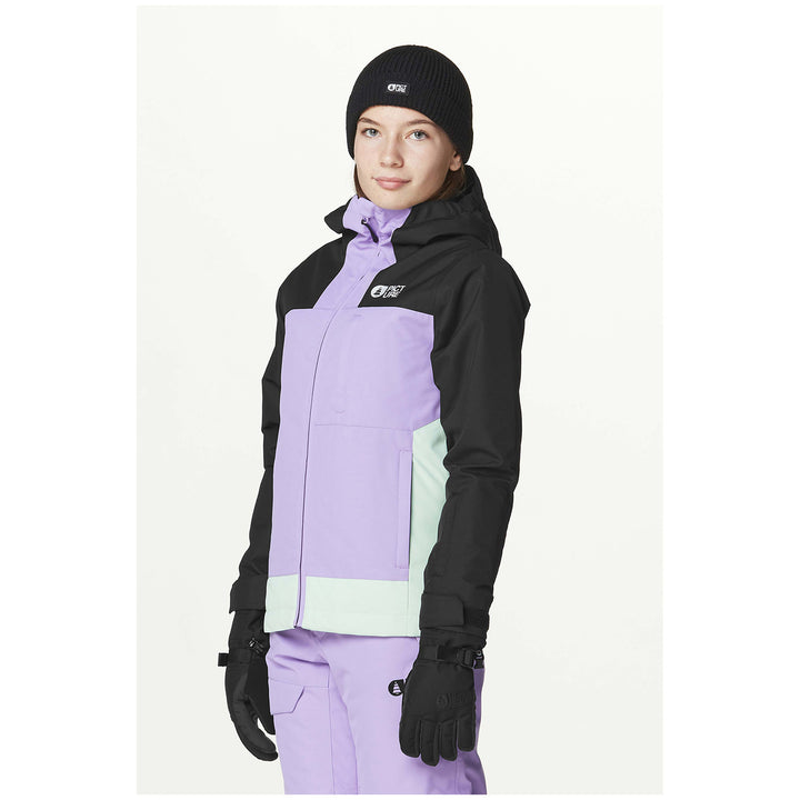 Picture Organic Seady Jacket - Girls' Black Paisley Purple Silt Green