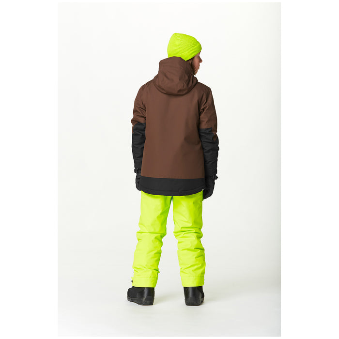 Picture Organic Daumy Jacket - Boys' Chicory Coffee Black Acid Lime