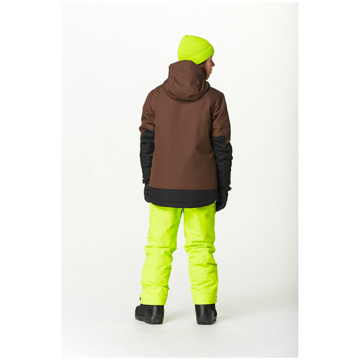 Picture Organic Daumy Jacket - Boys' Chicory Coffee Black Acid Lime