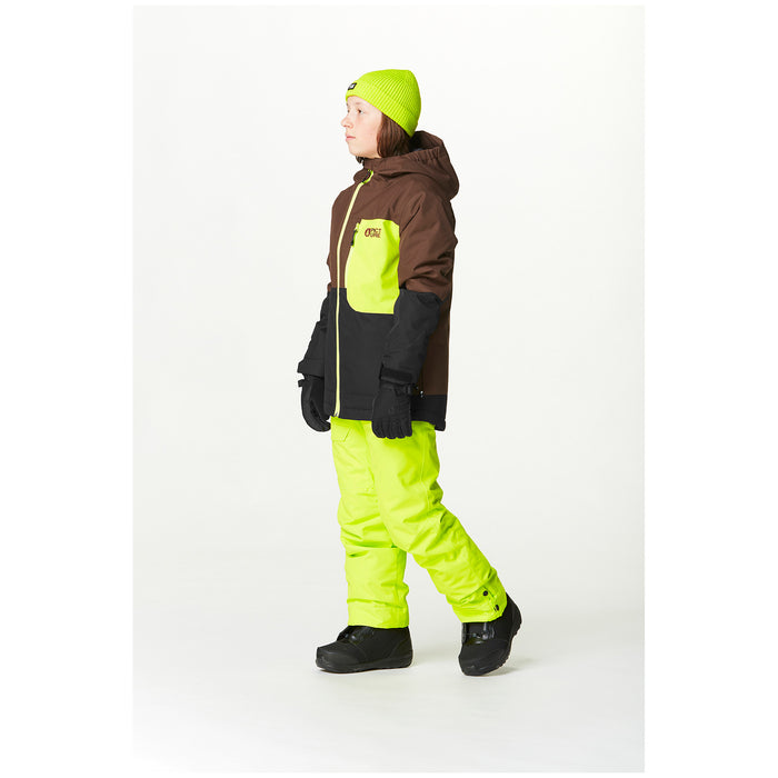 Picture Organic Daumy Jacket - Boys' Chicory Coffee Black Acid Lime
