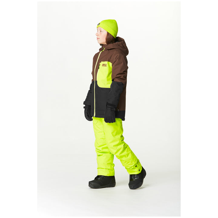 Picture Organic Daumy Jacket - Boys' Chicory Coffee Black Acid Lime