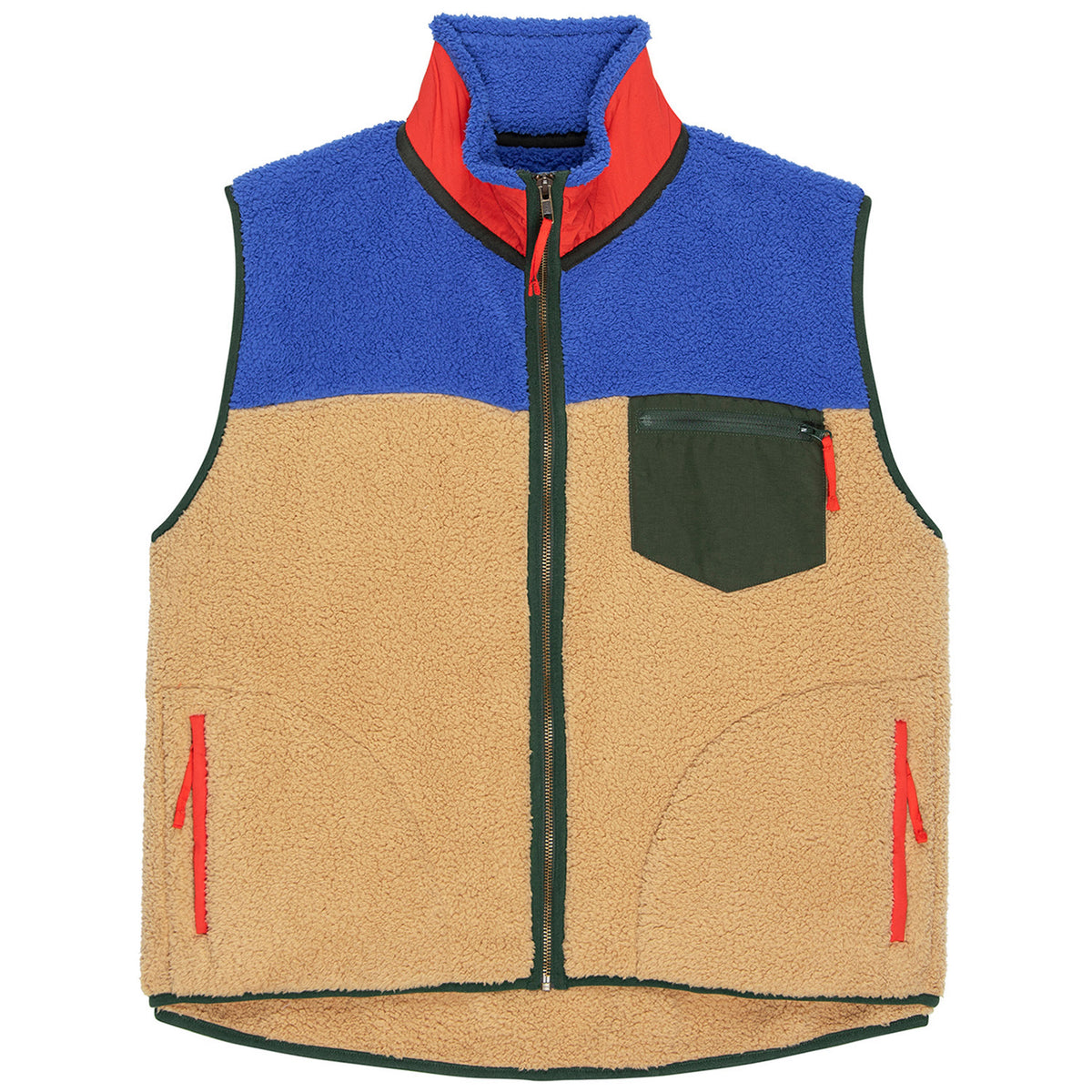 The Great Outdoors The Plush Colorblock Terrain Vest - Women's Ocean Blue & Fawn