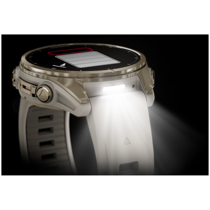Garmin fenix 8 - Sapphire AMOLED Smartwatch Soft Gold w/Fog Gray/Dark Sandstone Silicone Band