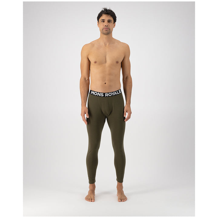 Mons Royale Cascade Merino Flex 200 Leggings - Men's Dark Olive