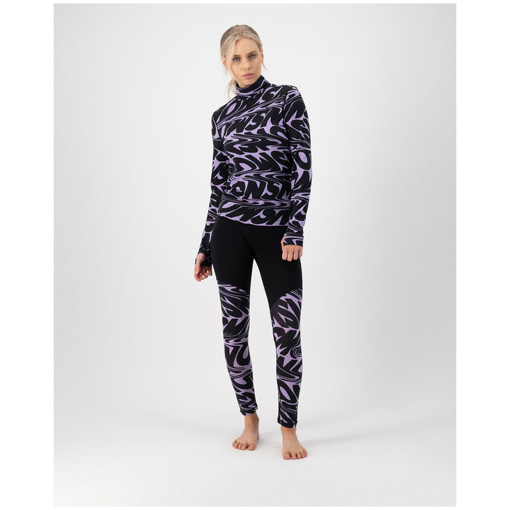 MONS ROYALE Cascade Mock Neck Top - Women's Signal Lost Lupin