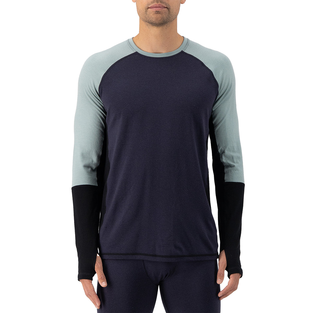 MONS ROYALE Olympus Long Sleeve Top - Men's Dew/9 Iron/Black
