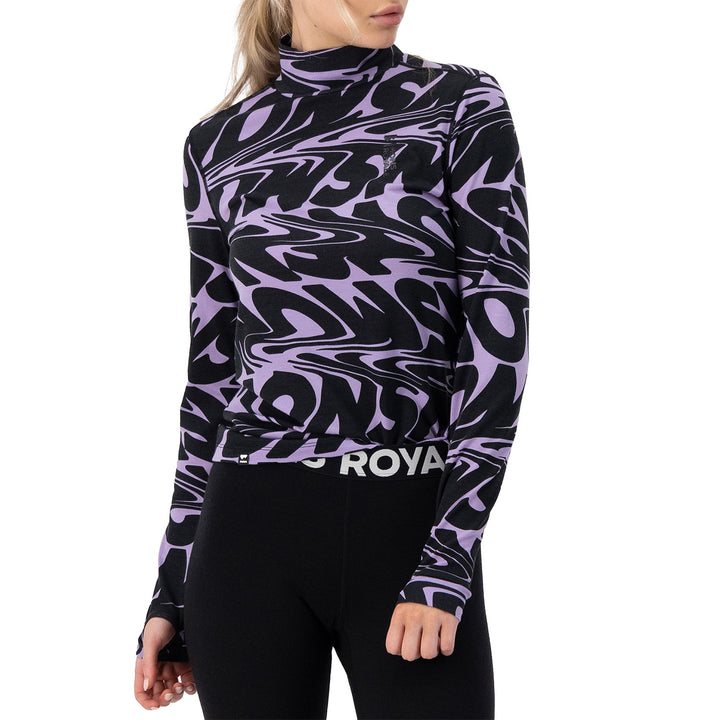 MONS ROYALE Cascade Mock Neck Top - Women's Signal Lost Lupin