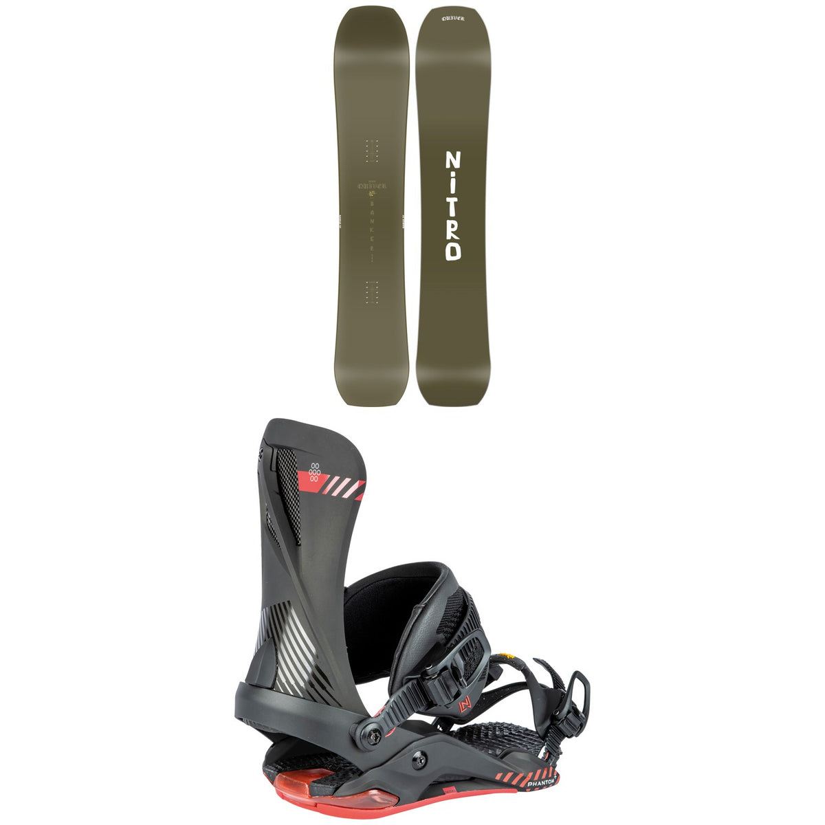 Nitro Banker Snowboard + Phantom + Snowboard Bindings 2025