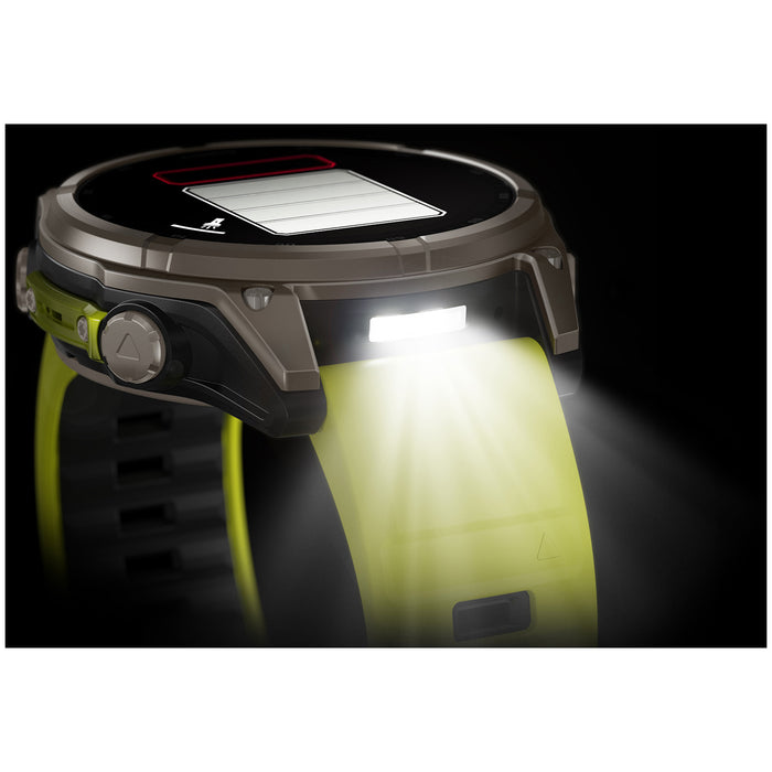 Garmin fenix 8 - Sapphire Solar Smartwatch Titanium w/Amp Yellow/Graphite Silicone Band