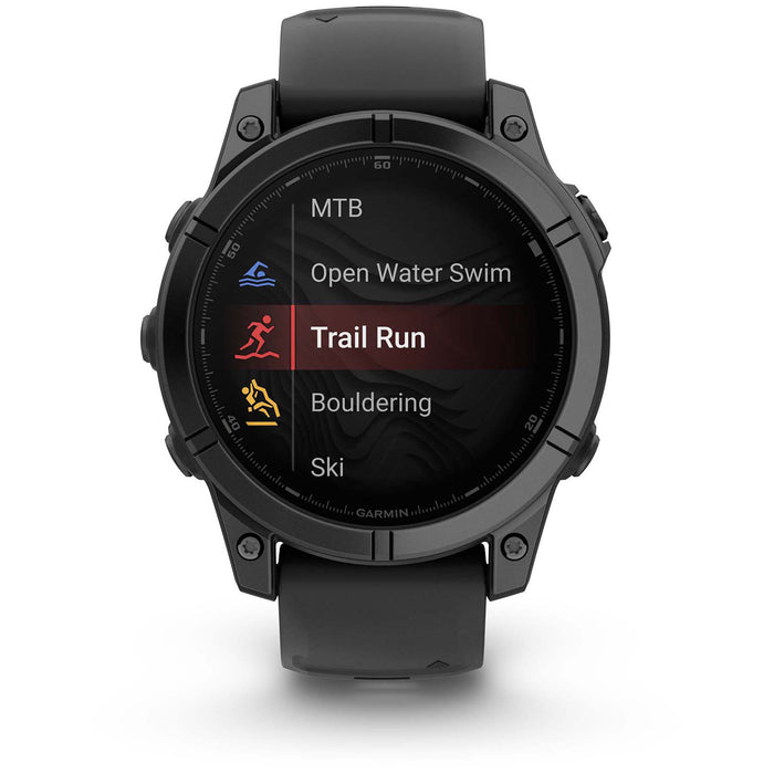 Garmin fenix E - AMOLED Smartwatch Slate Gray Steel w/Black Silicone Band