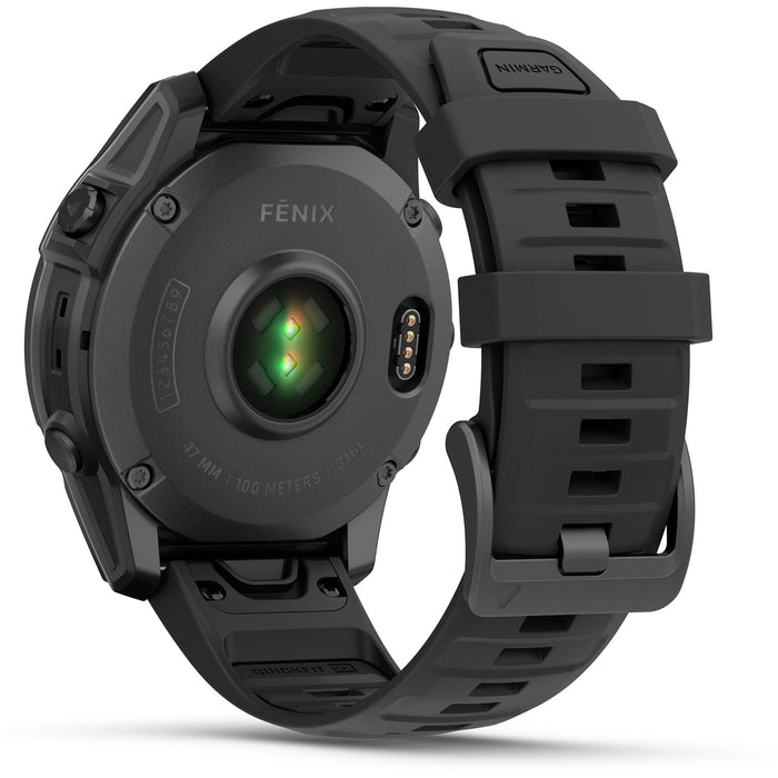 Garmin fenix E - AMOLED Smartwatch Slate Gray Steel w/Black Silicone Band