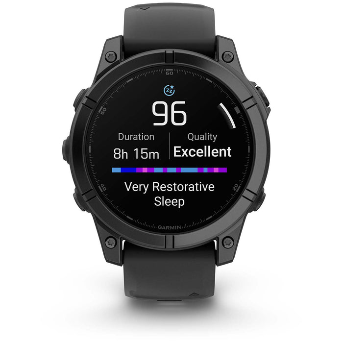 Garmin fenix E - AMOLED Smartwatch Slate Gray Steel w/Black Silicone Band