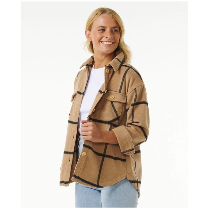 Rip Curl The Search Flannel Shirt - Women's Beige
