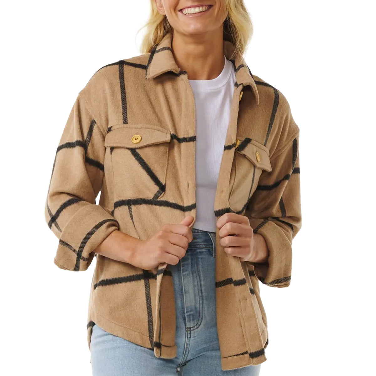 Rip Curl The Search Flannel Shirt - Women's Beige