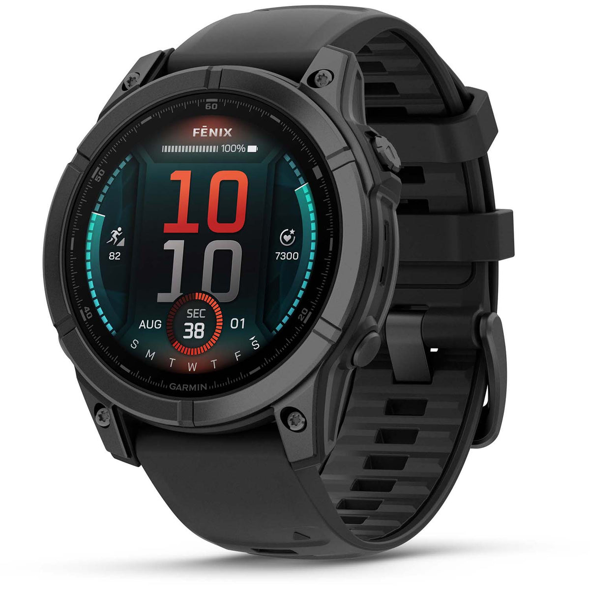 Garmin fenix E - AMOLED Smartwatch Slate Gray Steel w/Black Silicone Band