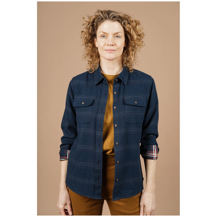 Bridge & Burn Lenon Shirt - Women's Navy Blanket Stripe