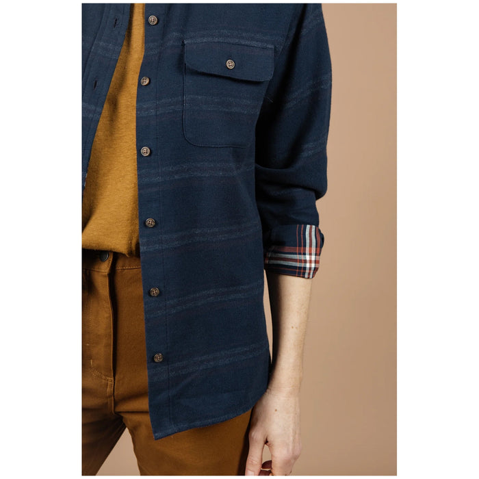 Bridge & Burn Lenon Shirt - Women's Navy Blanket Stripe