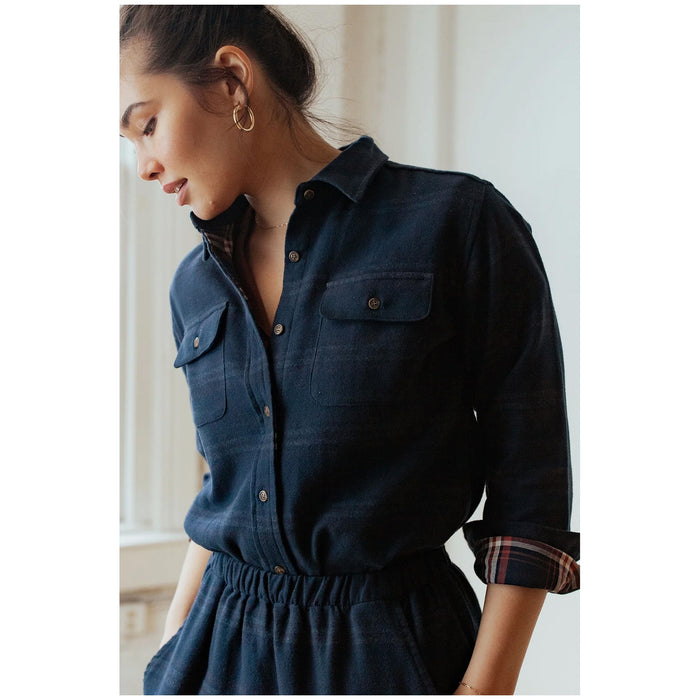 Bridge & Burn Lenon Shirt - Women's Navy Blanket Stripe