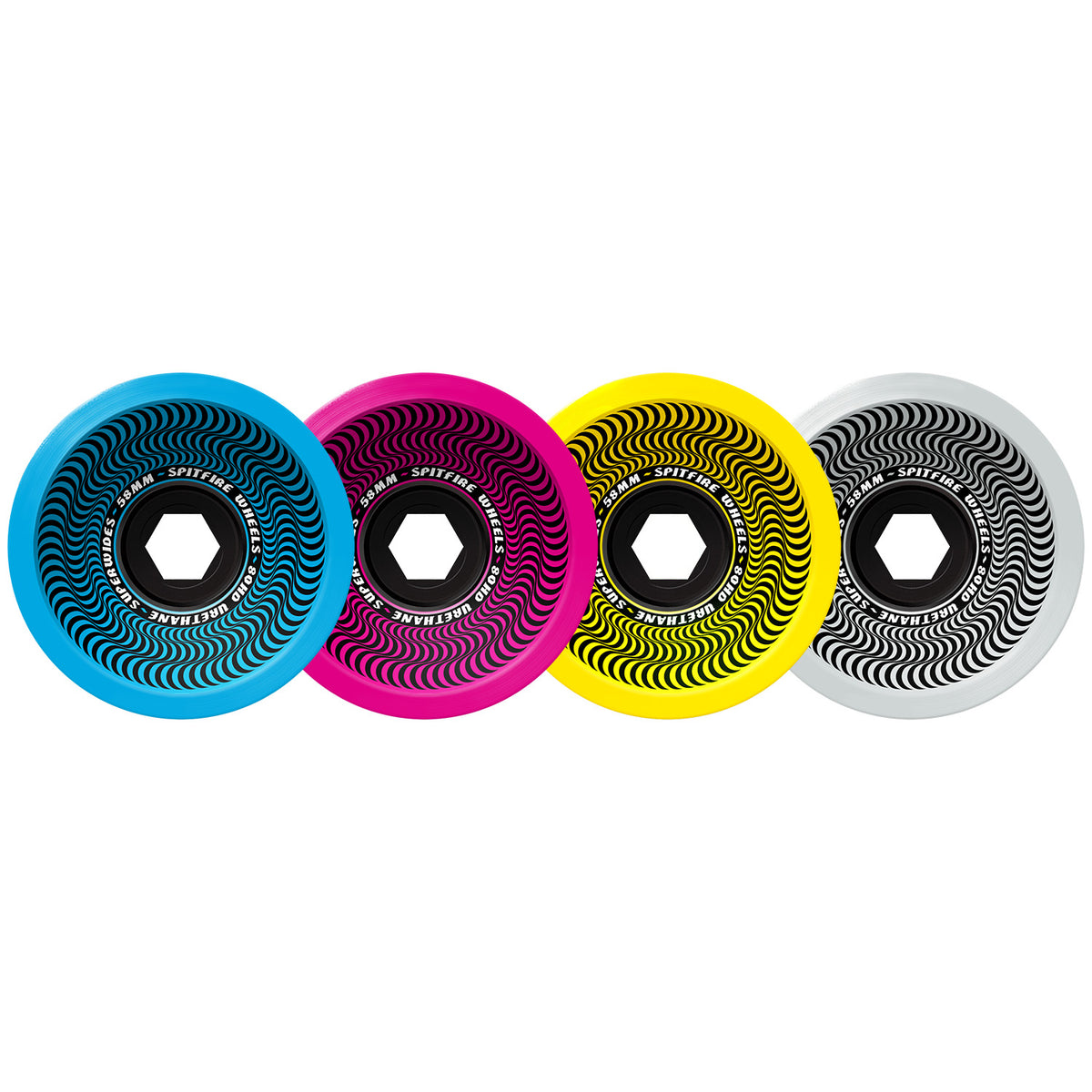 Spitfire 80HD Superwides CMYK Mixed Skateboard Wheels