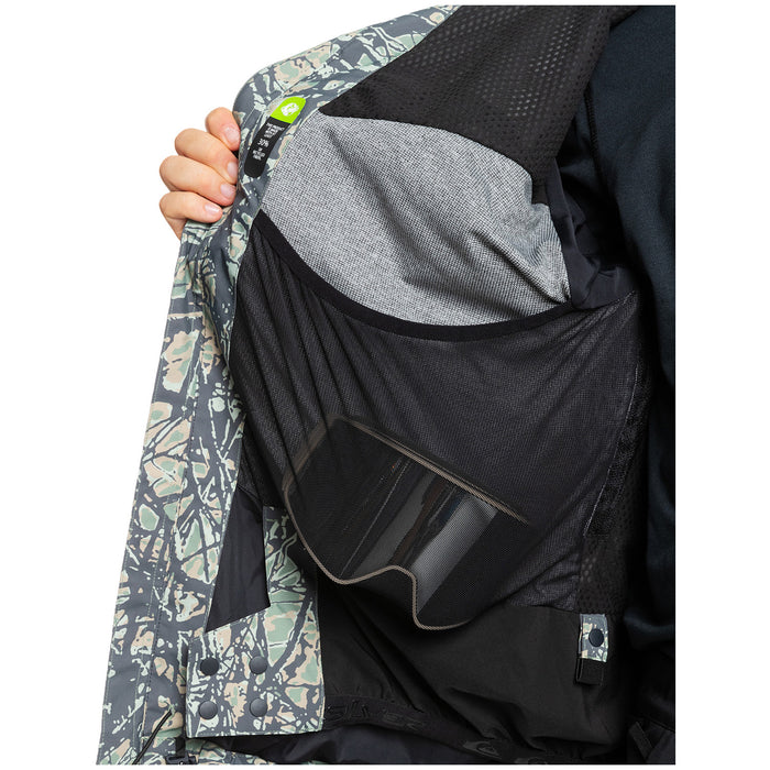 Quiksilver High Altitude 20k Jacket - Men's Woodland Abstract Sea Spray