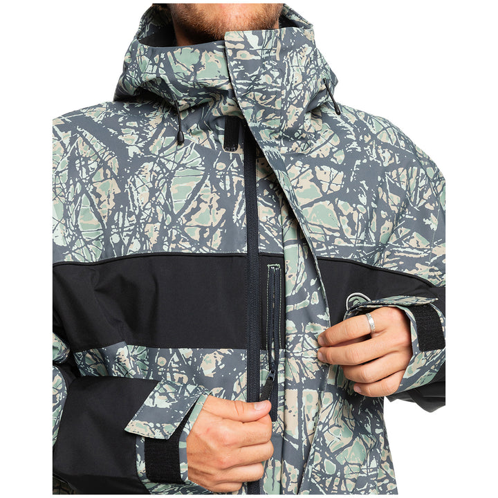 Quiksilver High Altitude 20k Jacket - Men's Woodland Abstract Sea Spray
