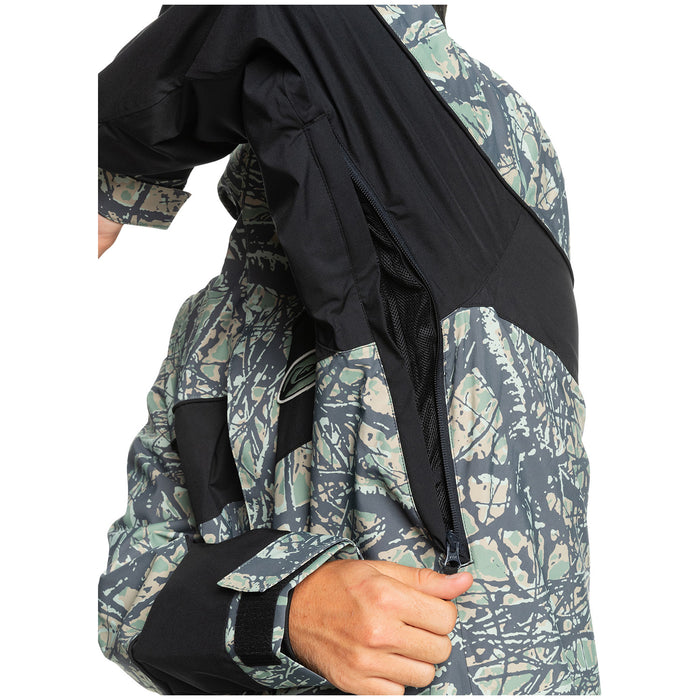Quiksilver High Altitude 20k Jacket - Men's Woodland Abstract Sea Spray