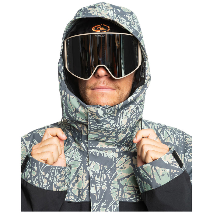 Quiksilver High Altitude 20k Jacket - Men's Woodland Abstract Sea Spray