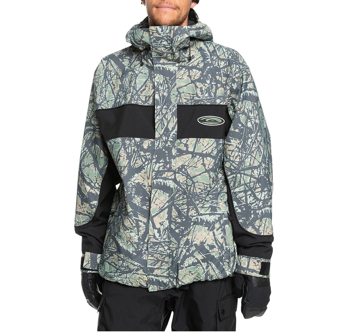 Quiksilver High Altitude 20k Jacket - Men's Woodland Abstract Sea Spray