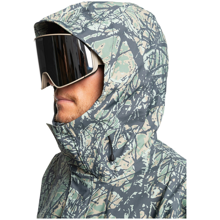 Quiksilver High Altitude 20k Jacket - Men's Woodland Abstract Sea Spray