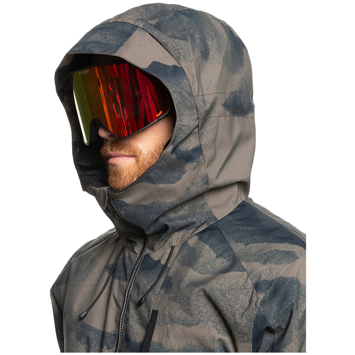 Quiksilver Mission Printed Block Jacket - Men's Mountain Spray Canteen