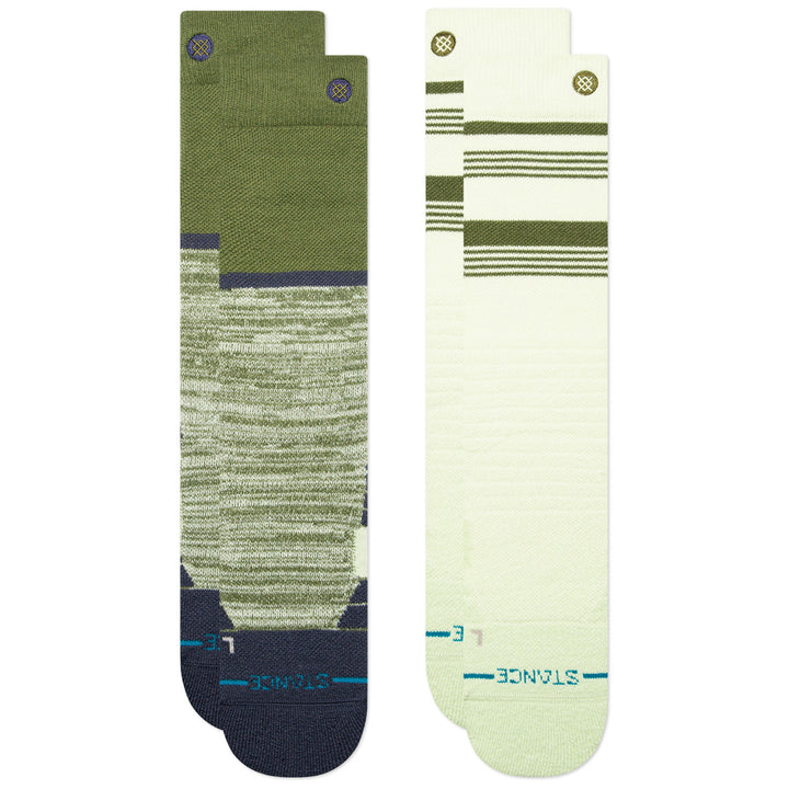 Stance Backside Mid Poly Snow Socks 2-Pack Green