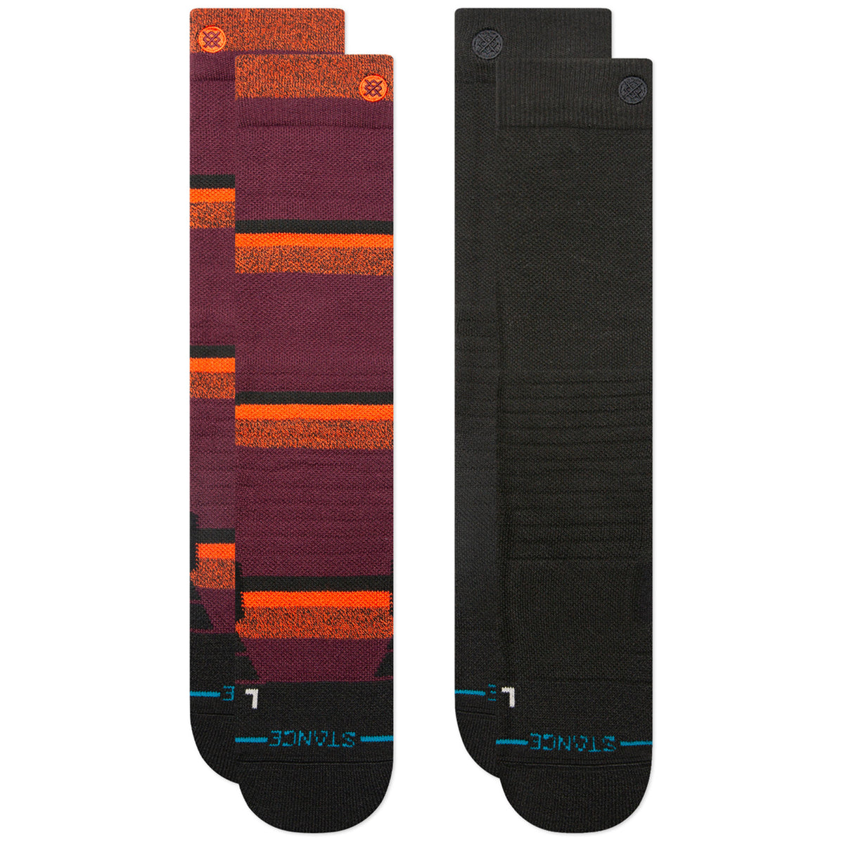 Stance Nightride Mid Poly Snow Socks 2-Pack Black