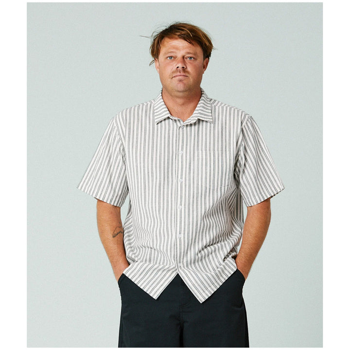 Former Reynolds Striped Short-Sleeve Shirt - Men's Bone Green