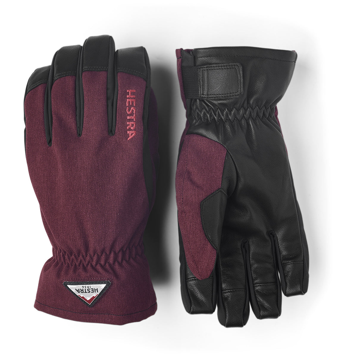 Hestra Powder Short Gloves Bordeaux