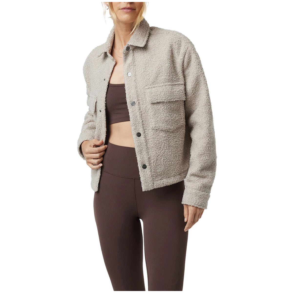 Vuori Sycamore Cropped Shirt Jacket - Women's Dark Salt