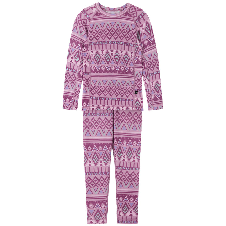 Reima Taitoa Thermal Base Layer Set - Kids' Grey Pink