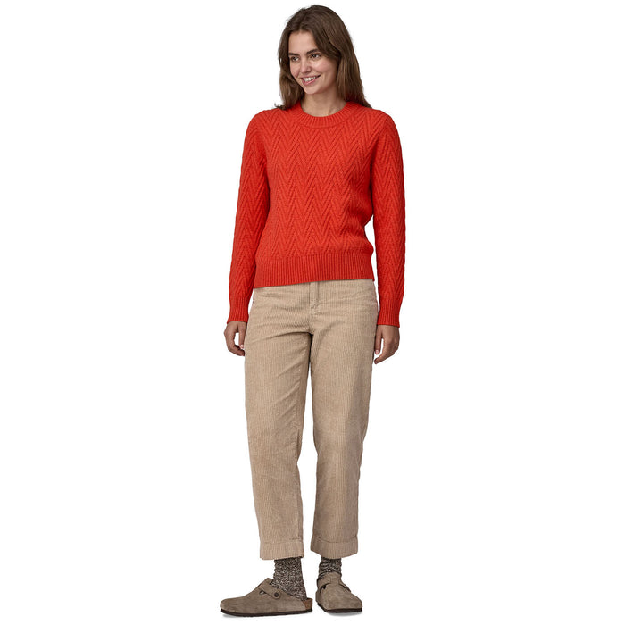 Patagonia Recycled Wool Crewneck Sweater - Women's Chevron Cable: Madder Red