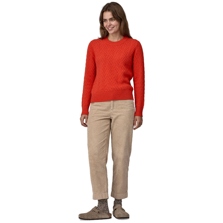 Patagonia Recycled Wool Crewneck Sweater - Women's Chevron Cable: Madder Red