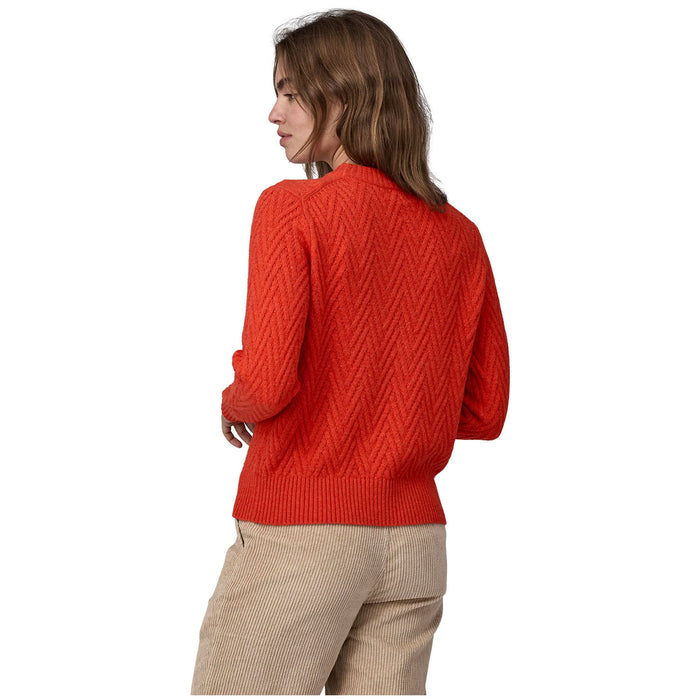 Patagonia Recycled Wool Crewneck Sweater - Women's Chevron Cable: Madder Red