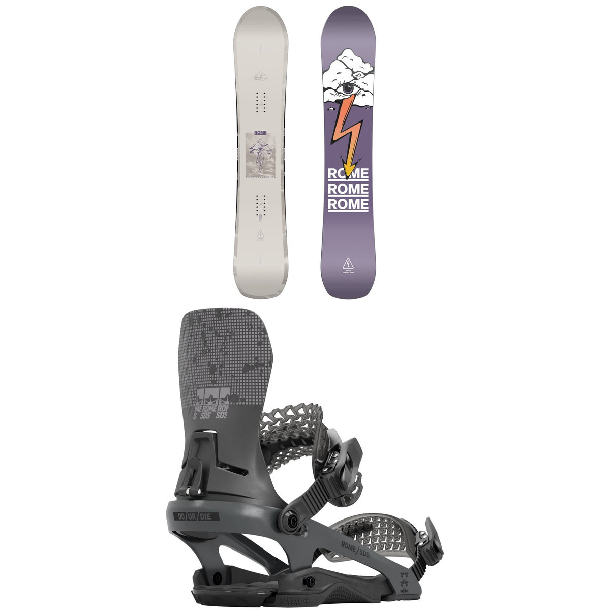 Rome Stale Crewzer Snowboard + D.O.D. Snowboard Bindings 2025