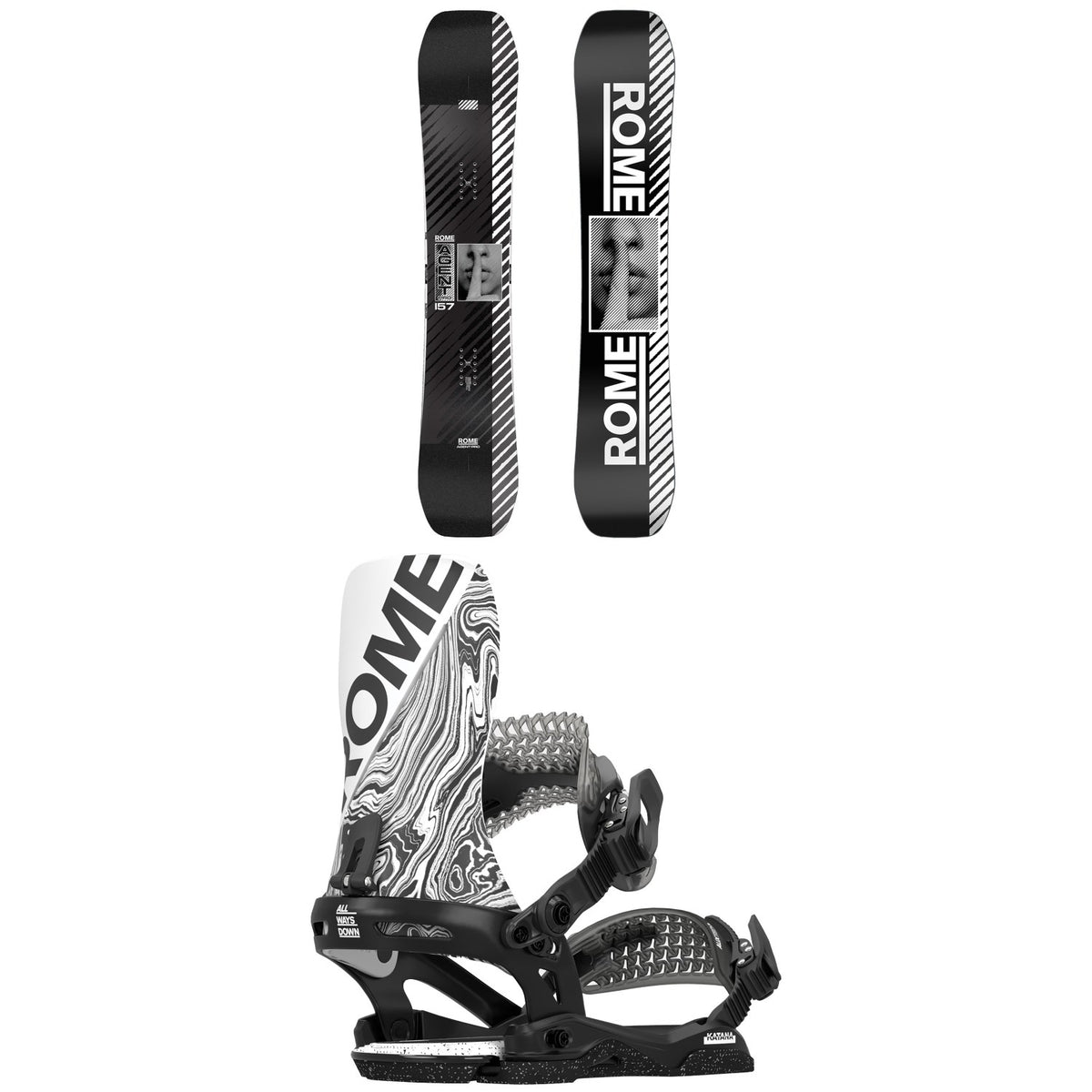 Rome Agent Pro Snowboard + Katana Snowboard Bindings 2025