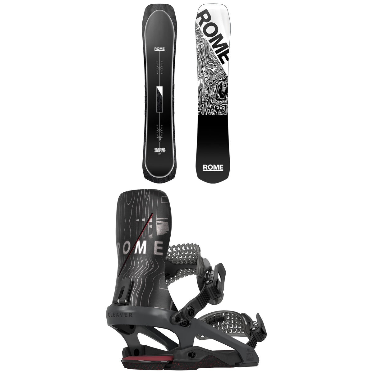 Rome Ravine Pro Snowboard + Cleaver Snowboard Bindings 2025