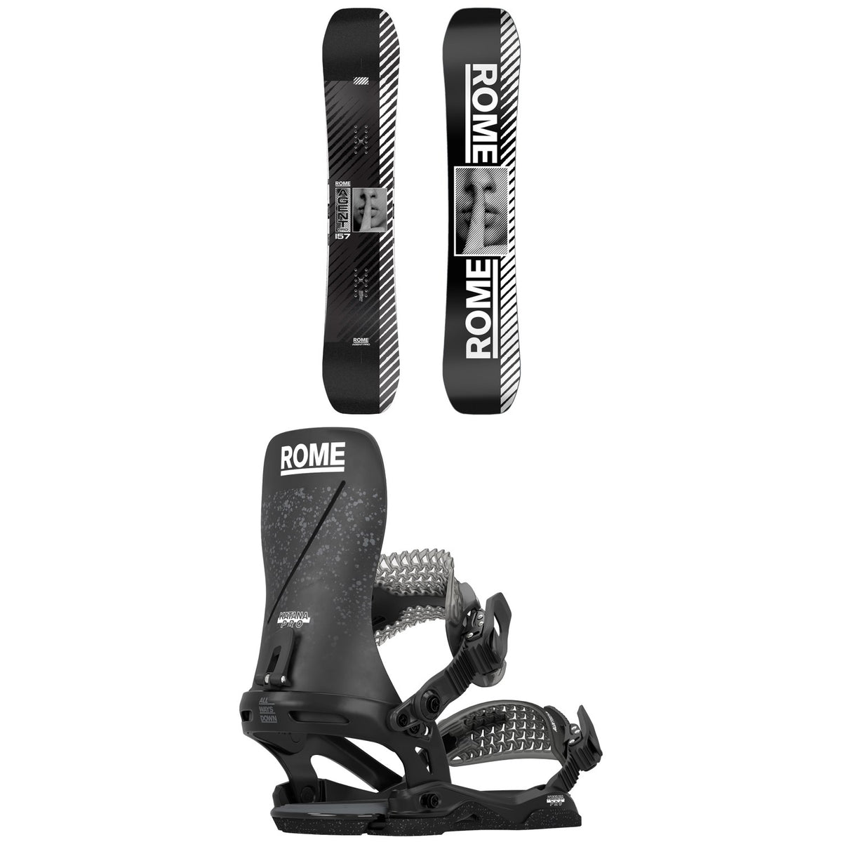 Rome Agent Pro Snowboard + Katana Pro Snowboard Bindings 2025