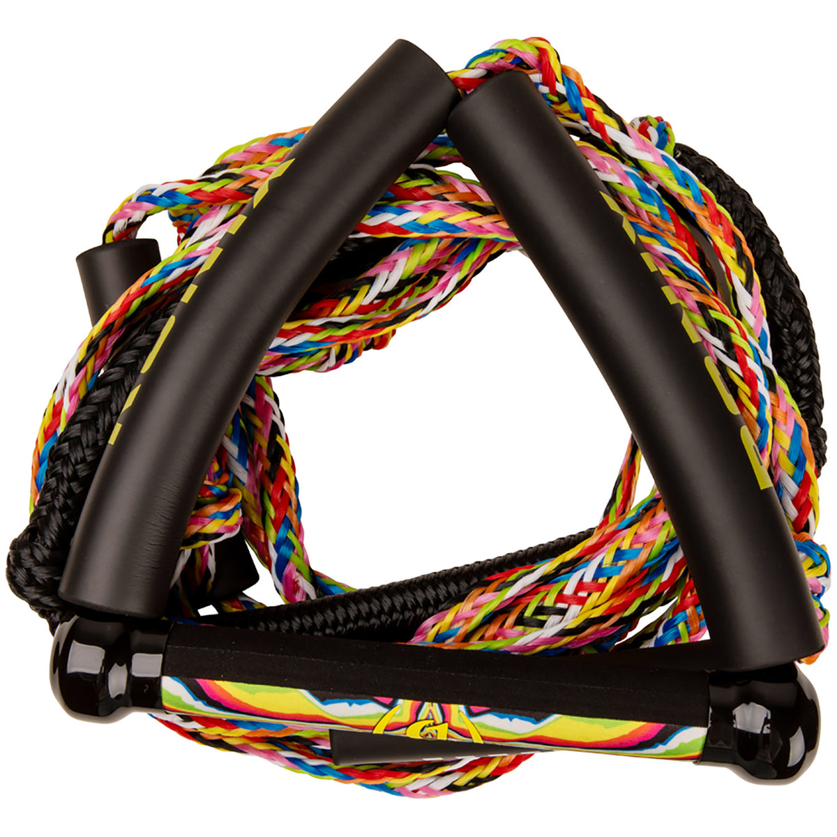 Ronix 10" Hide Grip Handle + 25 ft 5-Section Bungee Surf Rope Prism