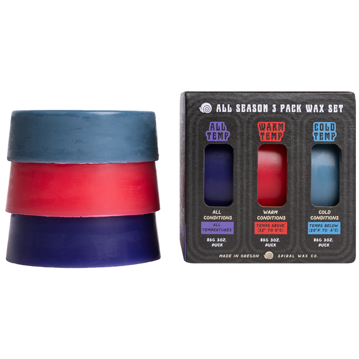 Spiral Wax Co. Wizard 3 Pack Warm/All/Cold Wax Red/Purple/Blue
