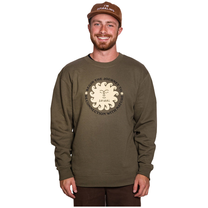 Spiral Wax Co. Nature Crew Sweatshirt - Unisex Olive
