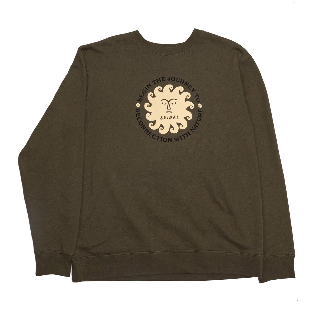 Spiral Wax Co. Nature Crew Sweatshirt - Unisex Olive