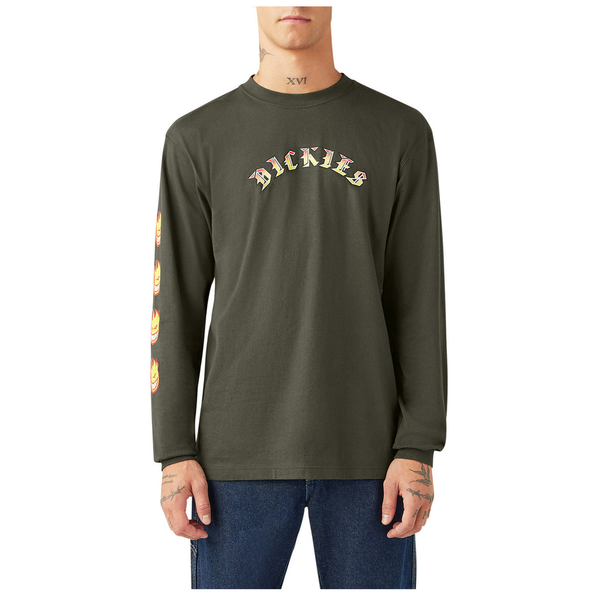Dickies X Spitfire Long-Sleeve T-Shirt - Men's Olive Green