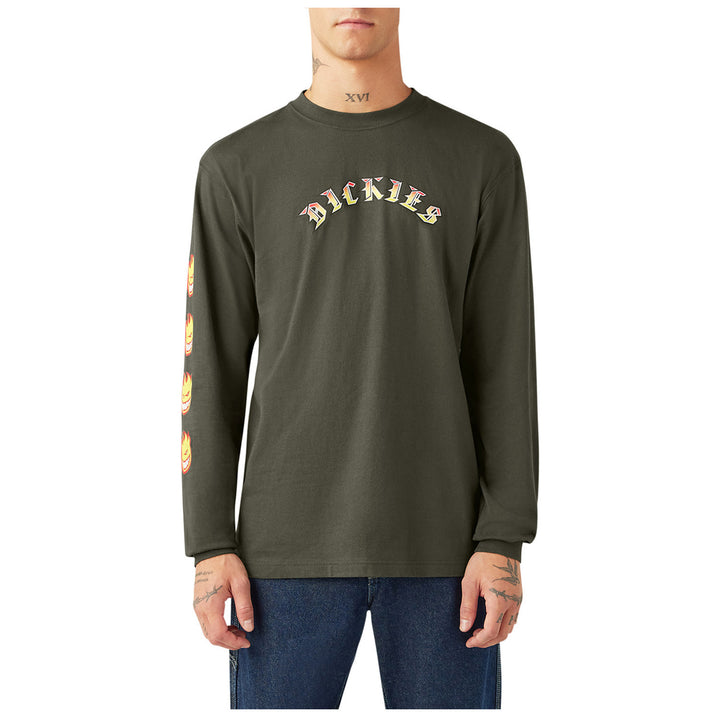 Dickies X Spitfire Long-Sleeve T-Shirt - Men's Olive Green
